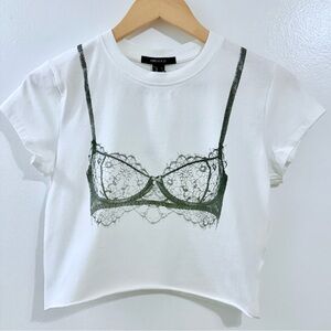 Forever 21 Bra Printed Crop Tee